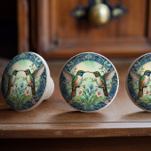 Etherische kolibrie dans keramische knop pull