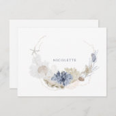 etherische kust koraal zeeschelp paar notitiekaartje (Voorkant / Achterkant)