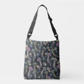Etherische kwallen en anemonen in Blauwgroen en ro Crossbody Tas (Voorkant)