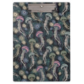 Etherische kwallen en anemonen in Blauwgroen en ro Klembord (Voorkant)