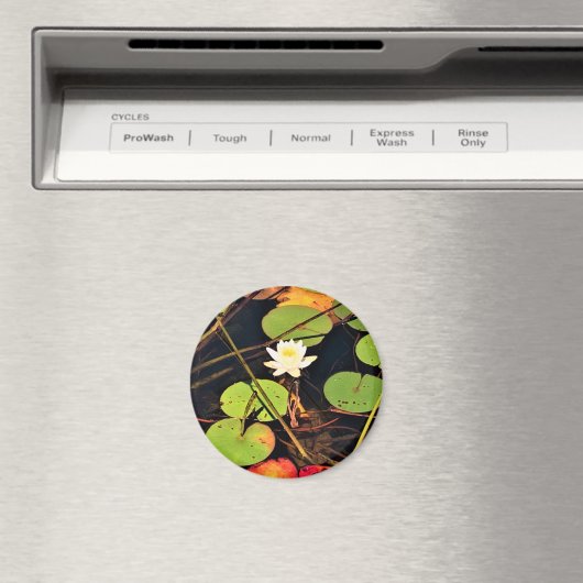 "Etherische Lelie Pad Vijver met Centrale Witte Bl Magneet (Insitu (Vaatwasser))