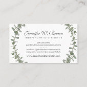 Etherische lijsten met eucalyptusbloem visitekaartje (Achterkant)