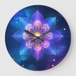 etherische lotus kosmische gloed wandklok grote klok