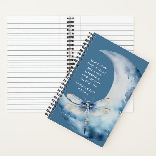 Etherische Maan en Dragonfly Journaling Prompts Notitieboek (Binnen)