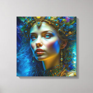 Etherische Magische Fantasie Kunst Mooie Godin Canvas Afdruk