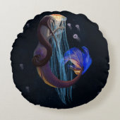 etherische mermail rond kussen (Voorkant)