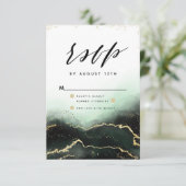 Etherische Mist Ombre Emerald Waterverf Moody RSVP (Staand voorkant)