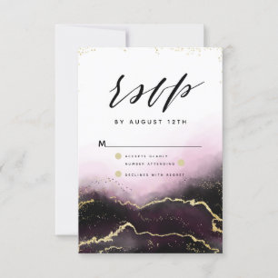 Etherische Mist Ombre Wijn Waterverf Moody RSVP Kaartje