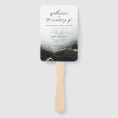 Etherische mist Ombre zwart bruiloft ceremonie pro Handwaaier (Voorkant)