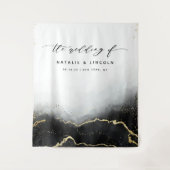 Etherische Mist Ombre Zwart Fotocabine Achtergrond Wandkleed (Voorkant)