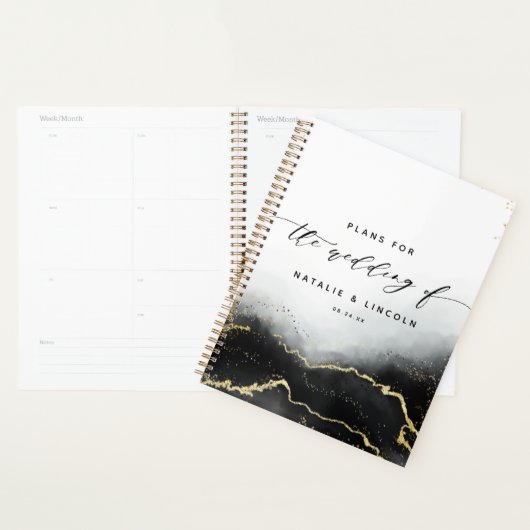 Etherische Mist Ombre Zwart Waterverf Moody Bruilo Planner (Display)