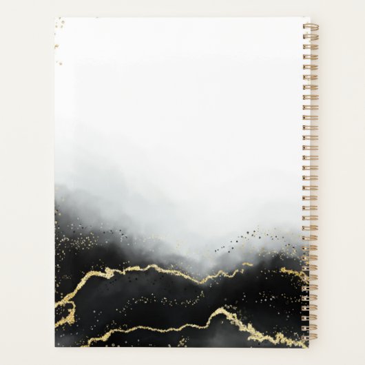 Etherische Mist Ombre Zwart Waterverf Moody Bruilo Planner (Achterkant)