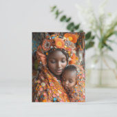 etherische moeder kind levendige traditionele kled briefkaart (Staand voorkant)