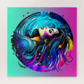 Etherische mooie vrouw nooit stoppen met dromen legpuzzel (Horizontaal)