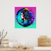 Etherische mooie vrouw nooit stoppen met dromen poster (Keuken)