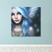 Etherische mystieke fee meisje canvas afdruk (Insitu (Houten vloer))