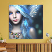Etherische mystieke fee meisje canvas afdruk (Insitu (Woonkamer))