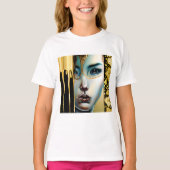 Etherische mystieke godin in goud t-shirt (Voorkant)