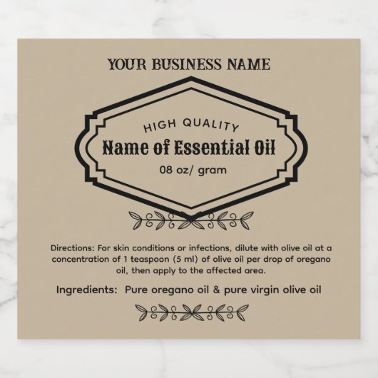 etherische olie Apotheker Labels Likeurfles Etiket (Enkel label)