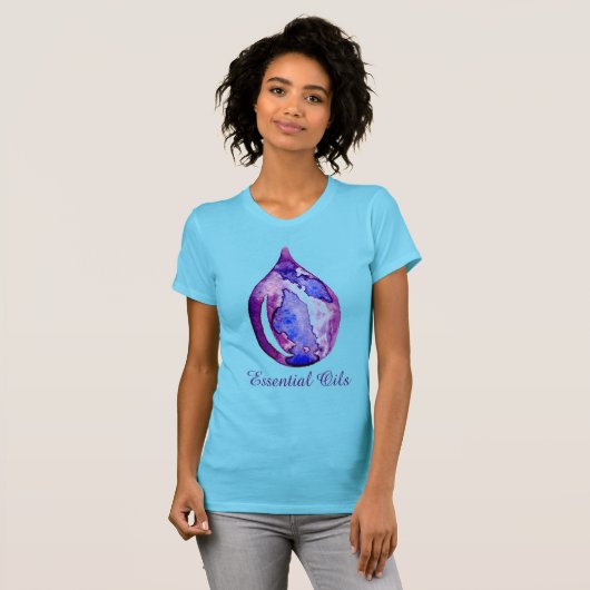 Etherische oliën paars en blauw t-shirt (Voorkant volledig)