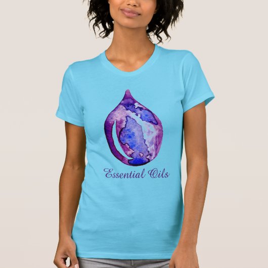 Etherische oliën paars en blauw t-shirt (Voorkant)