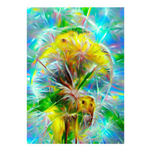 ETHERISCHE Paardenbloemen in Neon Dreamscape Foto Afdruk