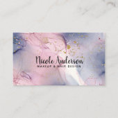 Etherische Periwinkle Pink Gold Inky Fantasy Make- Visitekaartje (Voorkant)