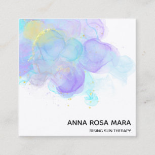 ** etherische QR. AP46 Gold Glitter Logo Abstract Vierkante Visitekaartje