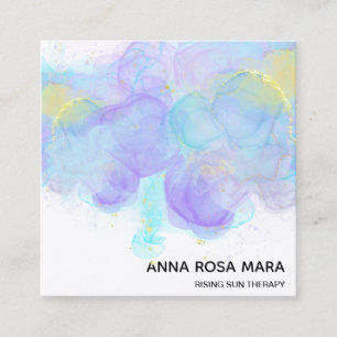 ** etherische QR. AP46 Gold Glitter Logo Abstract Vierkante Visitekaartje