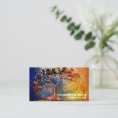 *~* Etherische QR BOOM VAN HET LEVEN AP82 Visiteka Visitekaartje (Staand voorkant)