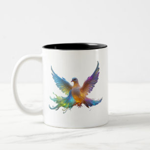 ETHERISCHE REGENBOOG DUIF - Symbool van Vrede & Li Tweekleurige Koffiemok