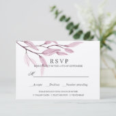 Etherische Roze | BRUILOFT RSVP MAALTIJD KEUZE Kaartje (Staand voorkant)