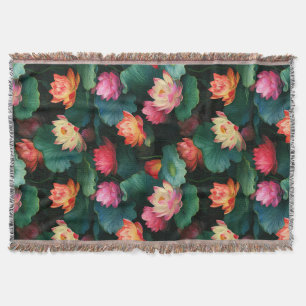 Etherische roze lotus bloemen, Art Nouveau geïnspi Deken