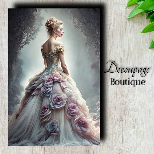 Etherische Rozennevel Decoupage Tissuepapier