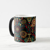 Etherische saffier "Erfgoed-geïnspireerde patronen Magische Mok (Voorkant links)