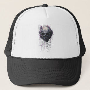 Etherische Schedel Abstract Grunge Donkere Kunst Trucker Pet