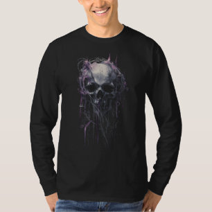Etherische Schedel Abstract Grunge Donkere Lange M T-shirt