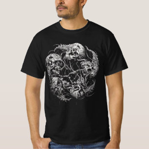 Etherische schedels verstrengeld in wijnranken t-shirt