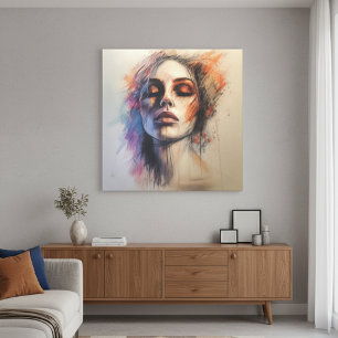Etherische Schoonheid: Expressieve Canvas Kunst