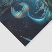 Etherische sirene maanverlichte zeemeermindecoupag tissuepapier (Detail)