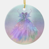 etherische sprookjesjurk | Rainbow Ombre Pastel Sh Keramisch Ornament (Voorkant)