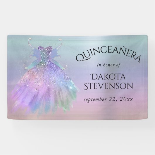 etherische sprookjesjurk | Rainbow Ombre Pastel Sh Spandoek (Horizontaal)