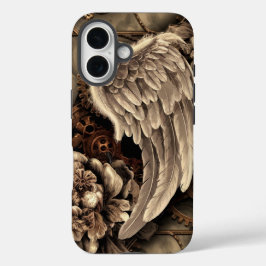 Etherische Steampunk Wings, Gears en Blooms iPhone 16 Hoesje