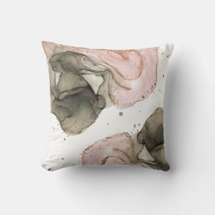Etherische Stemming Roze Zwart Goud Inkt Fantasie  Kussen