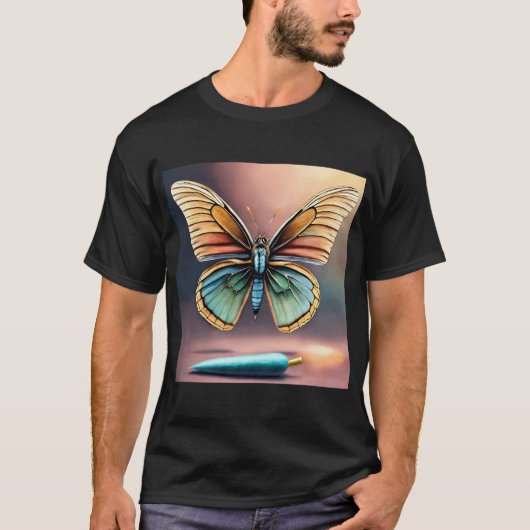 "Etherische vleugels: Levendig vlinder design T-sh T-shirt (Voorkant)