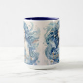 Etherische Waterverf Fantasy Blauwe Zeemeermin Mok (Midden)