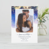 Etherische Waterverf Foto Opslaan van de datum Kaart (Staand voorkant)