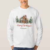 Etherische waterverf ontwerp peperkoek huis t-shirt (Voorkant)