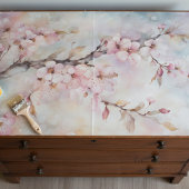 etherische Waterverf roze kersenbloesemtak Tissuepapier