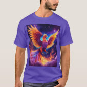 Etherische wedergeboorte: Rainbow Phoenix in Viole T-shirt (Voorkant)